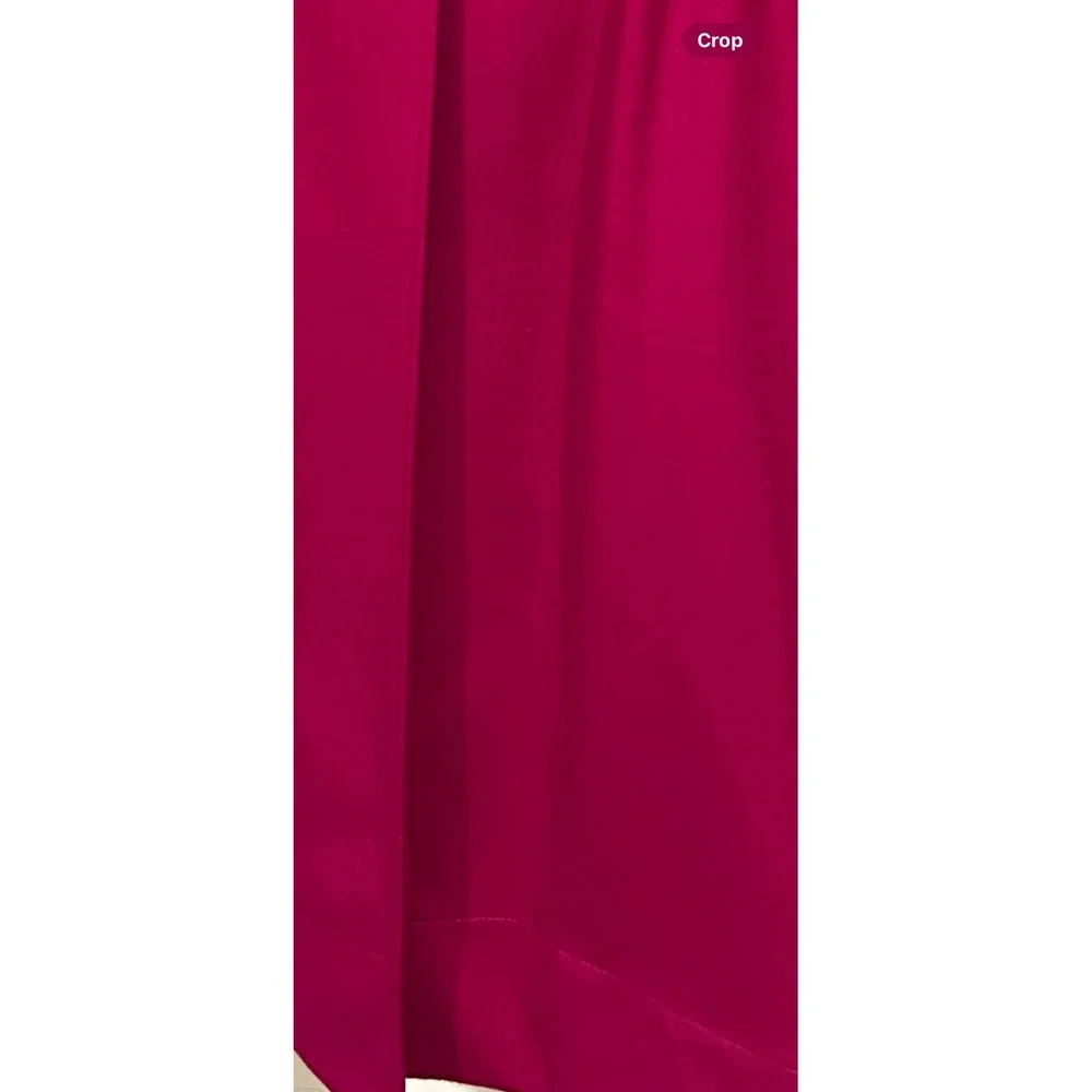 DIANE von FURSTENBERG DVF Wool Blend USA Magenta‎ Collarless Coat 3/4 Sleeves 12